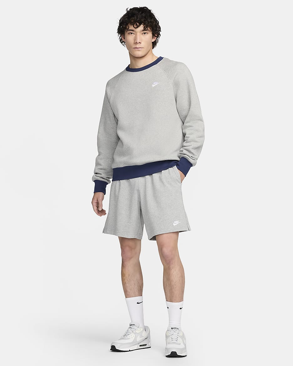 Nike Club Men's Knit Shorts - Dark Grey Heather/White