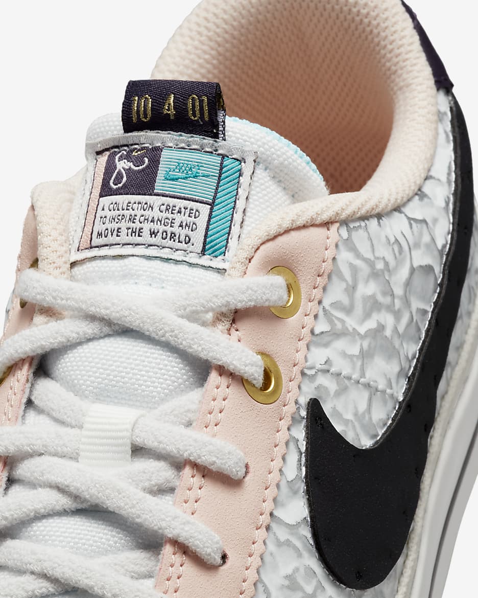 Nike Court Legacy Serena Williams Design Crew 女鞋 - Summit White/Pale Coral/Metallic Gold/Cave Purple