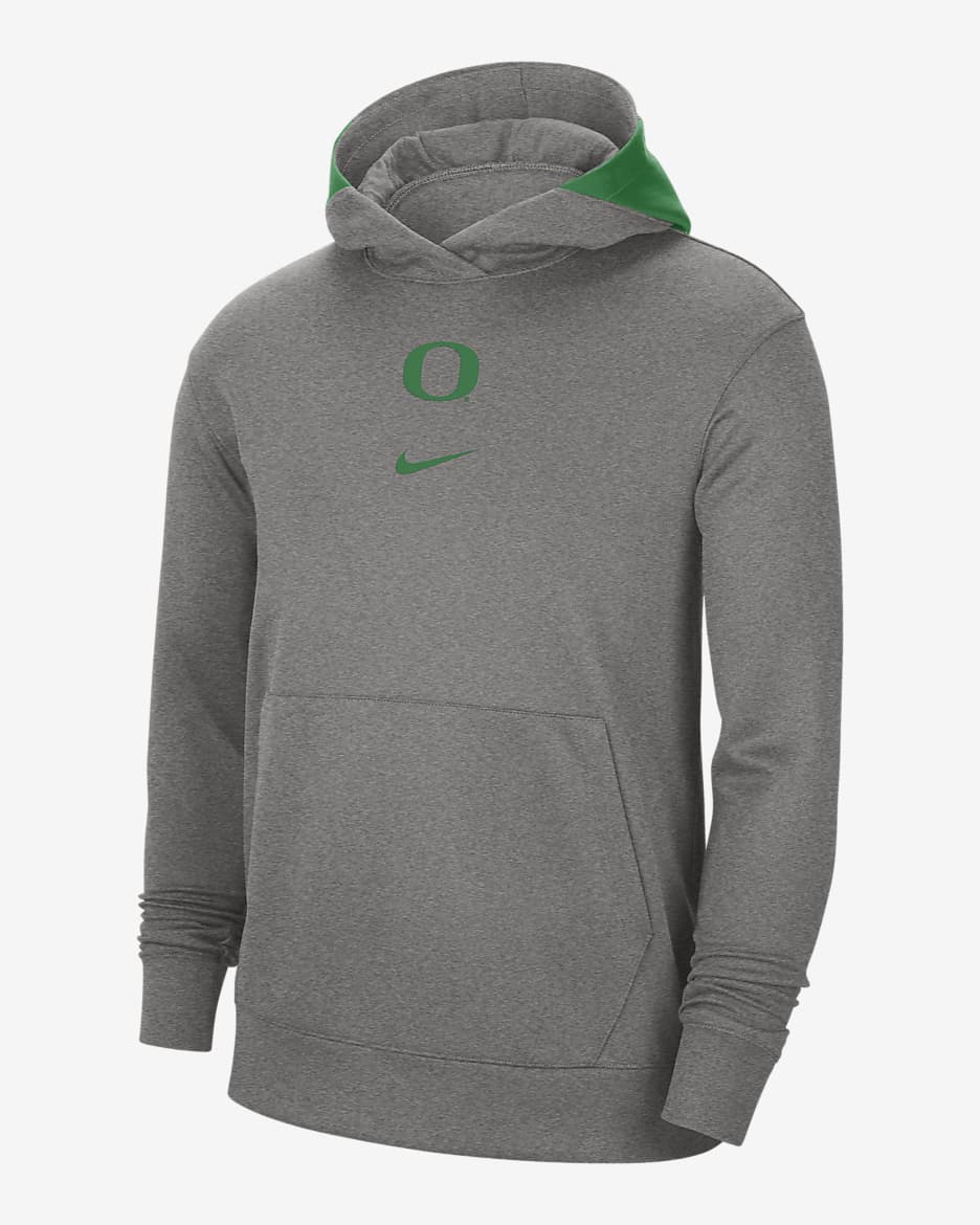 Nike College Dri-FIT Spotlight (Oregon) Men's Hoodie - Dark Grey Heather/Apple Green/Apple Green