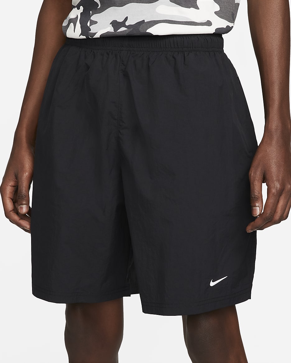 Nike Solo Swoosh Men's Woven Shorts - Black/White