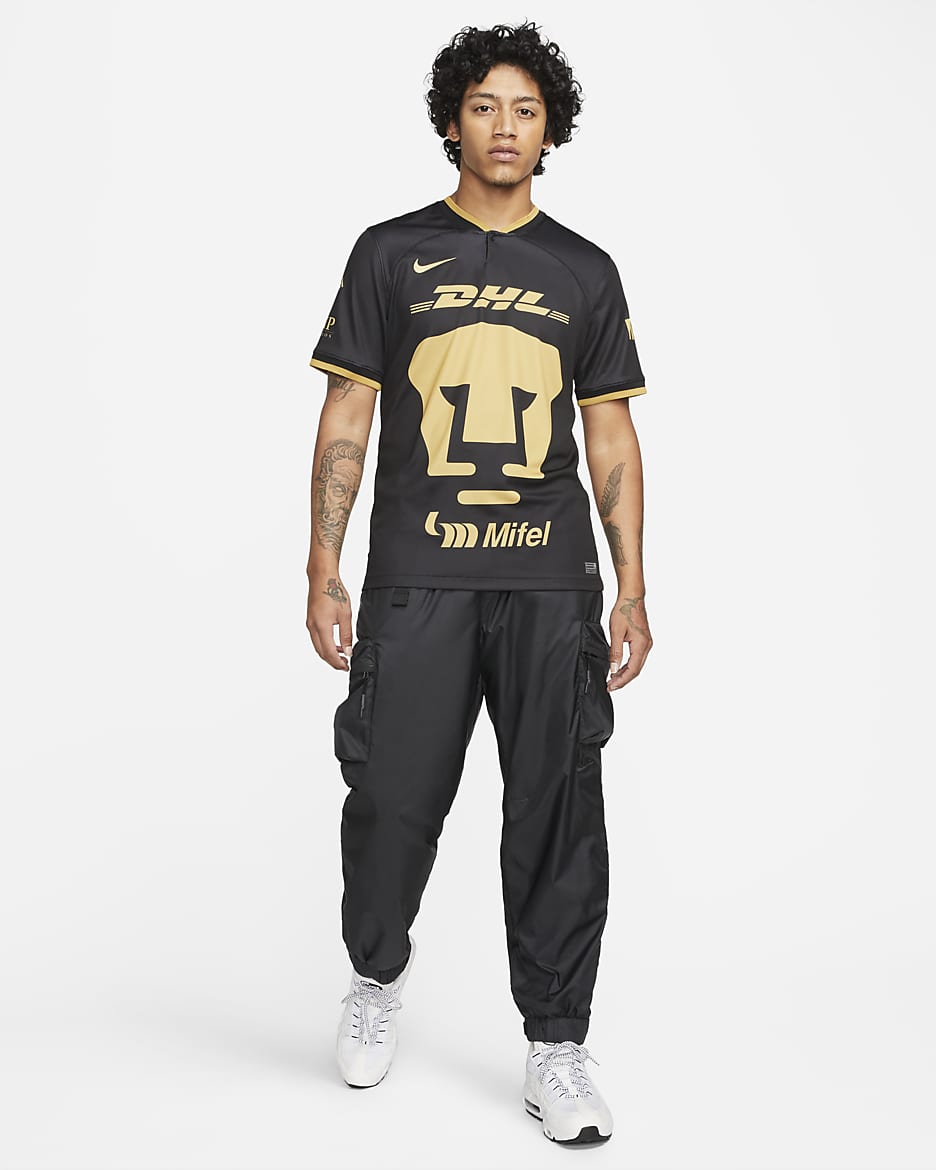 Maillot de football Nike Dri-FIT Pumas UNAM 2022/23 Stadium Third pour Homme - Noir/Truly Gold/Truly Gold