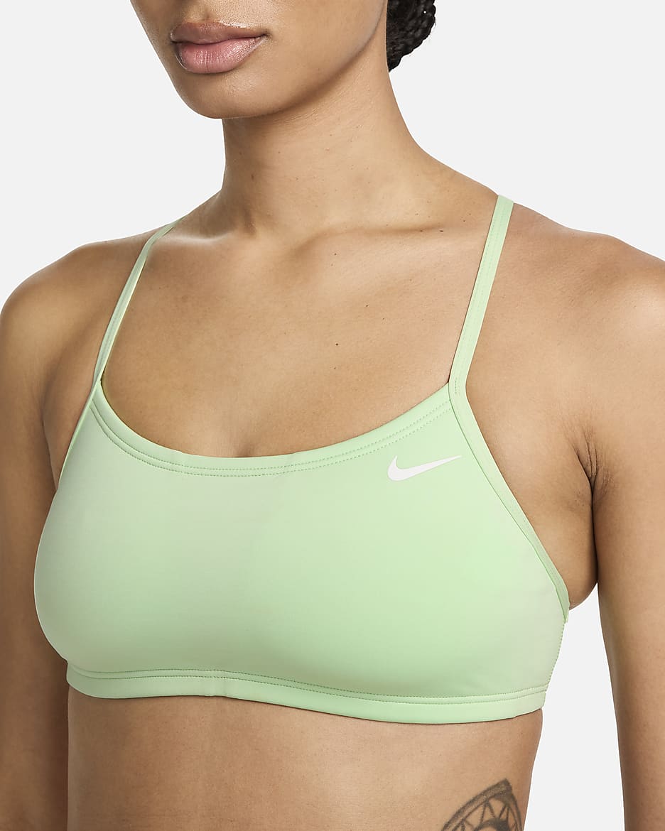 Prenda superior de bikini con espalda deportiva Nike Essential - Verde vapor