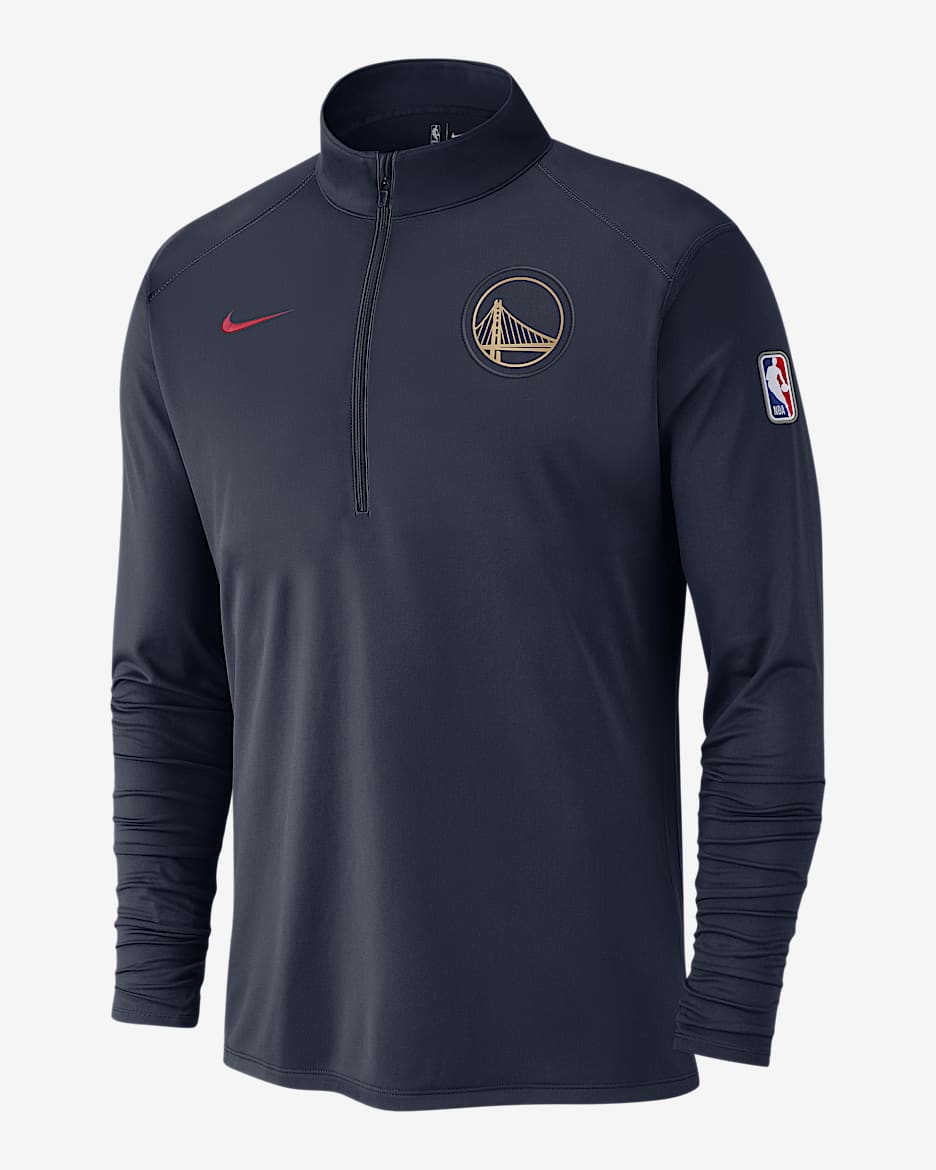 Golden State Warriors City Edition Men's Nike Dri-FIT NBA 1/2-Zip Long-Sleeve Top - College Navy/Black/University Red