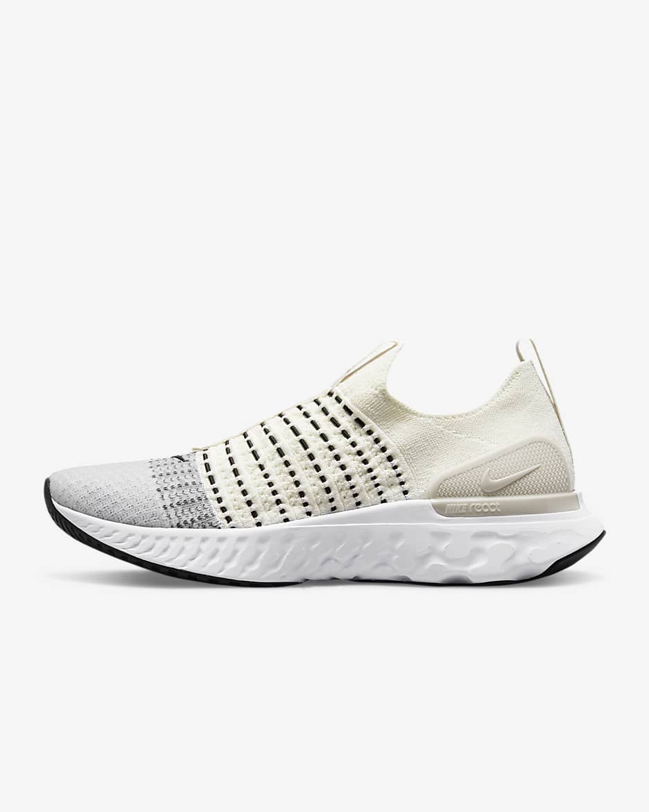 รองเท้าวิ่งโร้ดรันนิ่งผู้ชาย Nike React Phantom Run Flyknit 2 - Sail/ขาว/Light Bone/ดำ