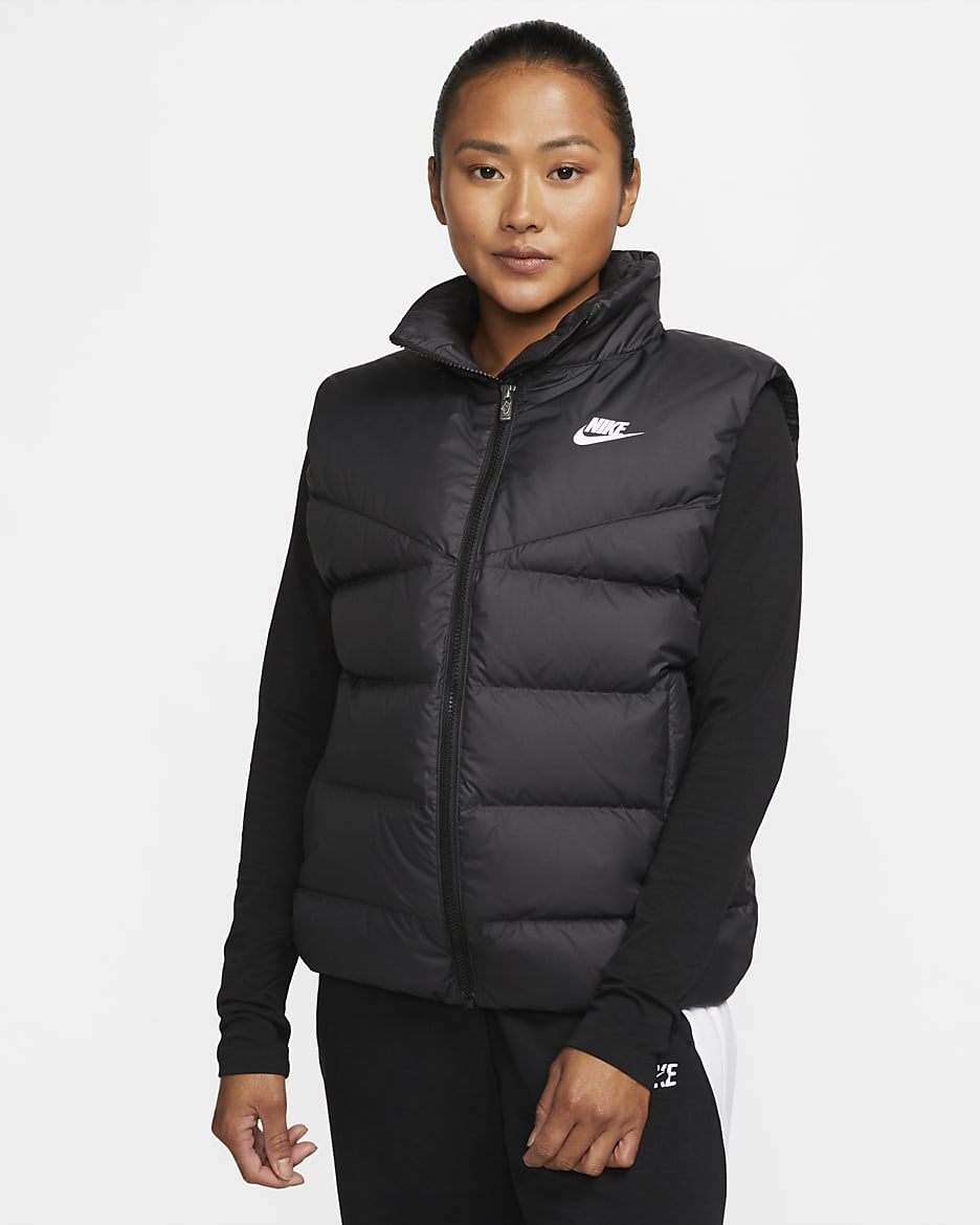 Nike Sportswear Therma-FIT Windrunner Women's Down Vest - Black/Black/White