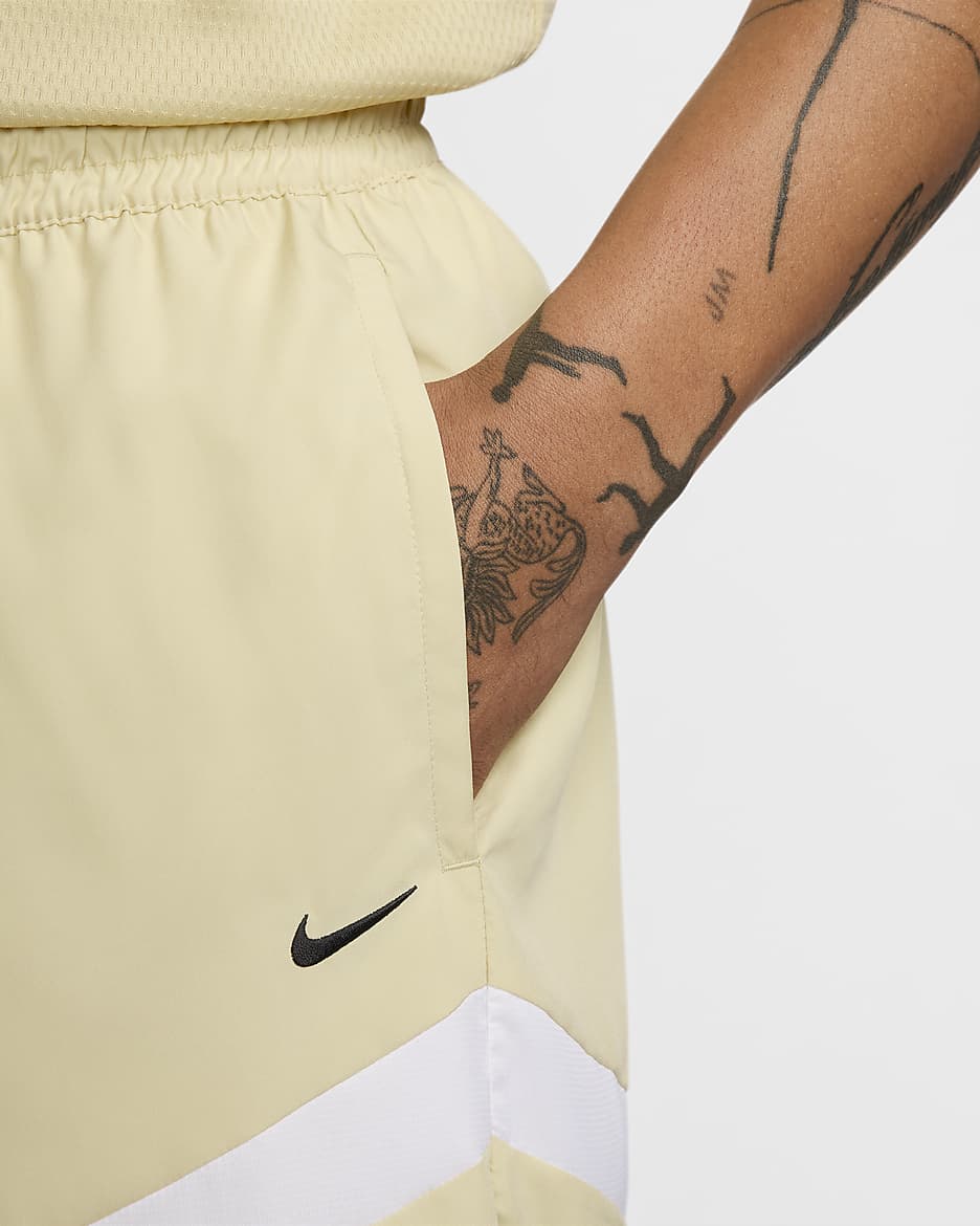 Nike Icon Dri-FIT vevd basketshort (15 cm) til herre - Team Gold/Team Gold/Hvit/Svart