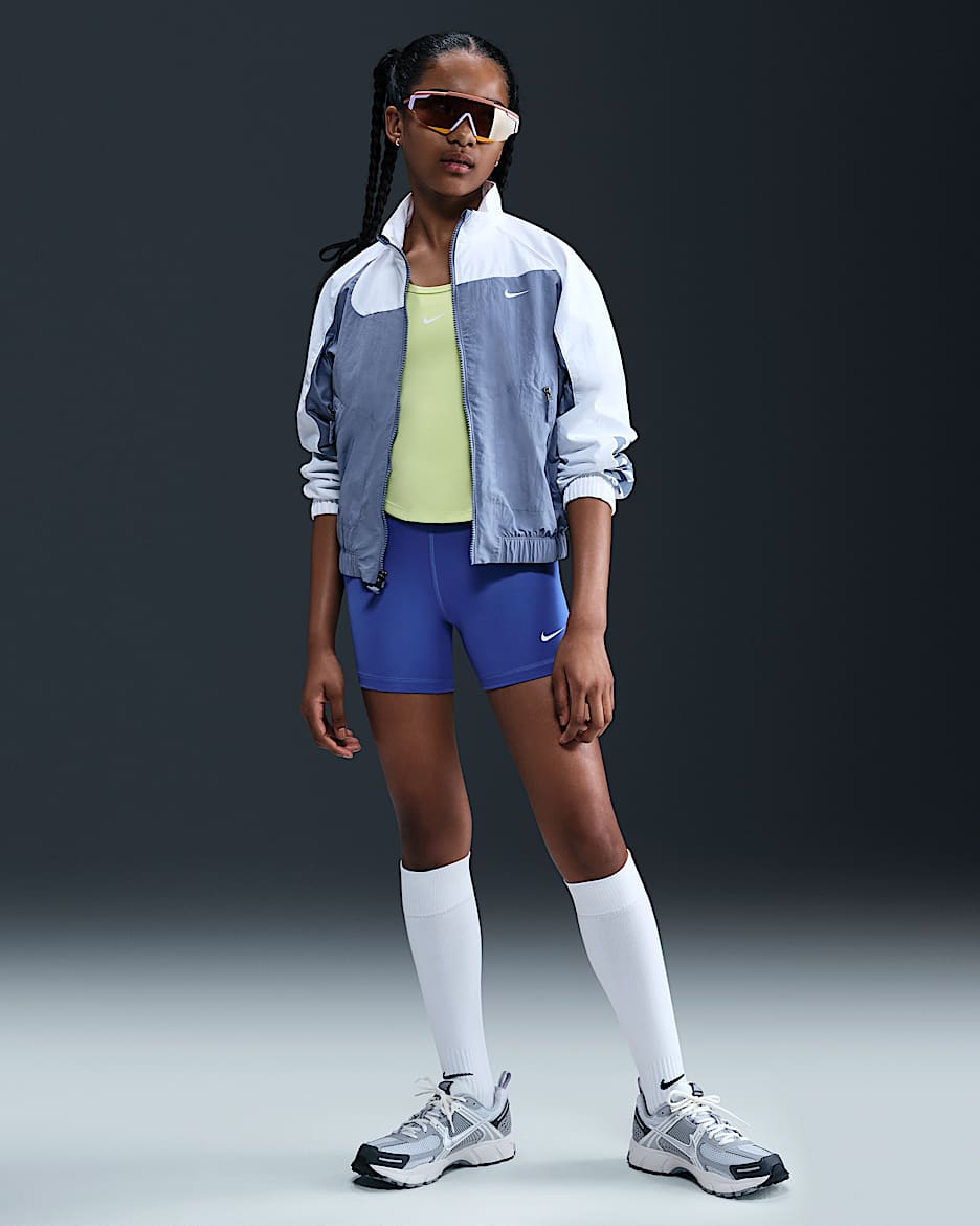 Nike Pro Girls' Shorts - Comet Blue/White