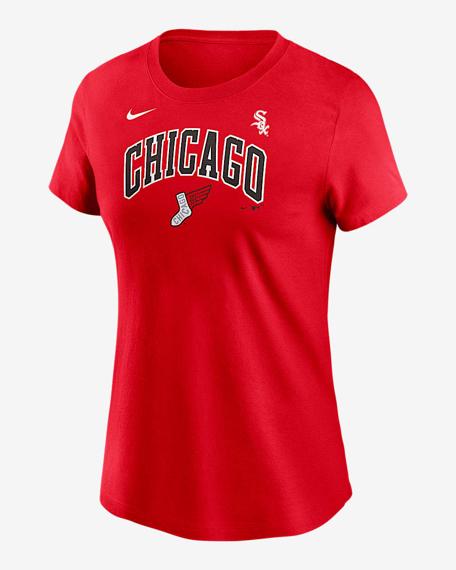 Luis Robert Jr. Chicago White Sox City Connect Fuse Women's Nike MLB T-Shirt - Red