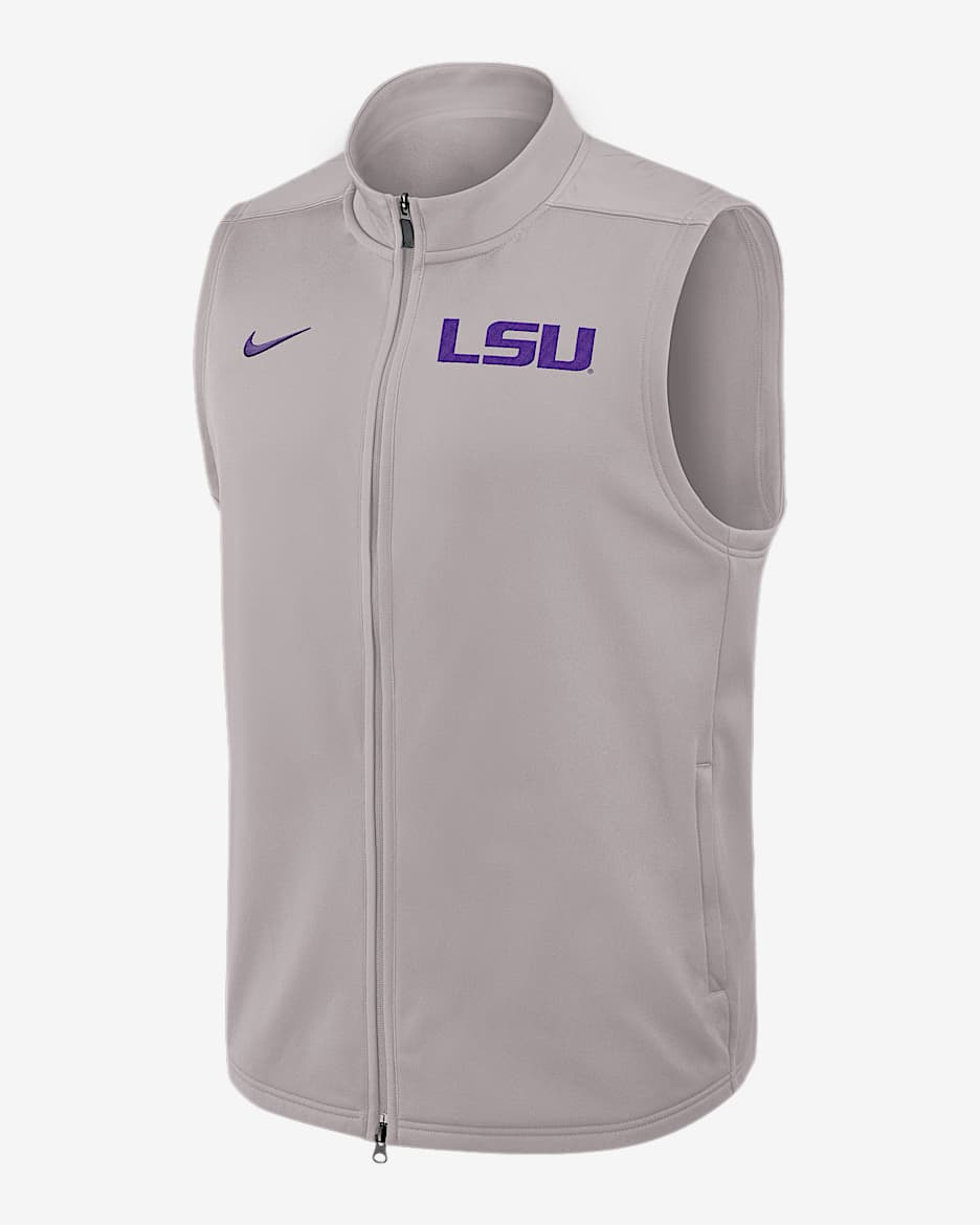 LSU Victory Men's Nike Therma-FIT College Full-Zip Vest - Grey