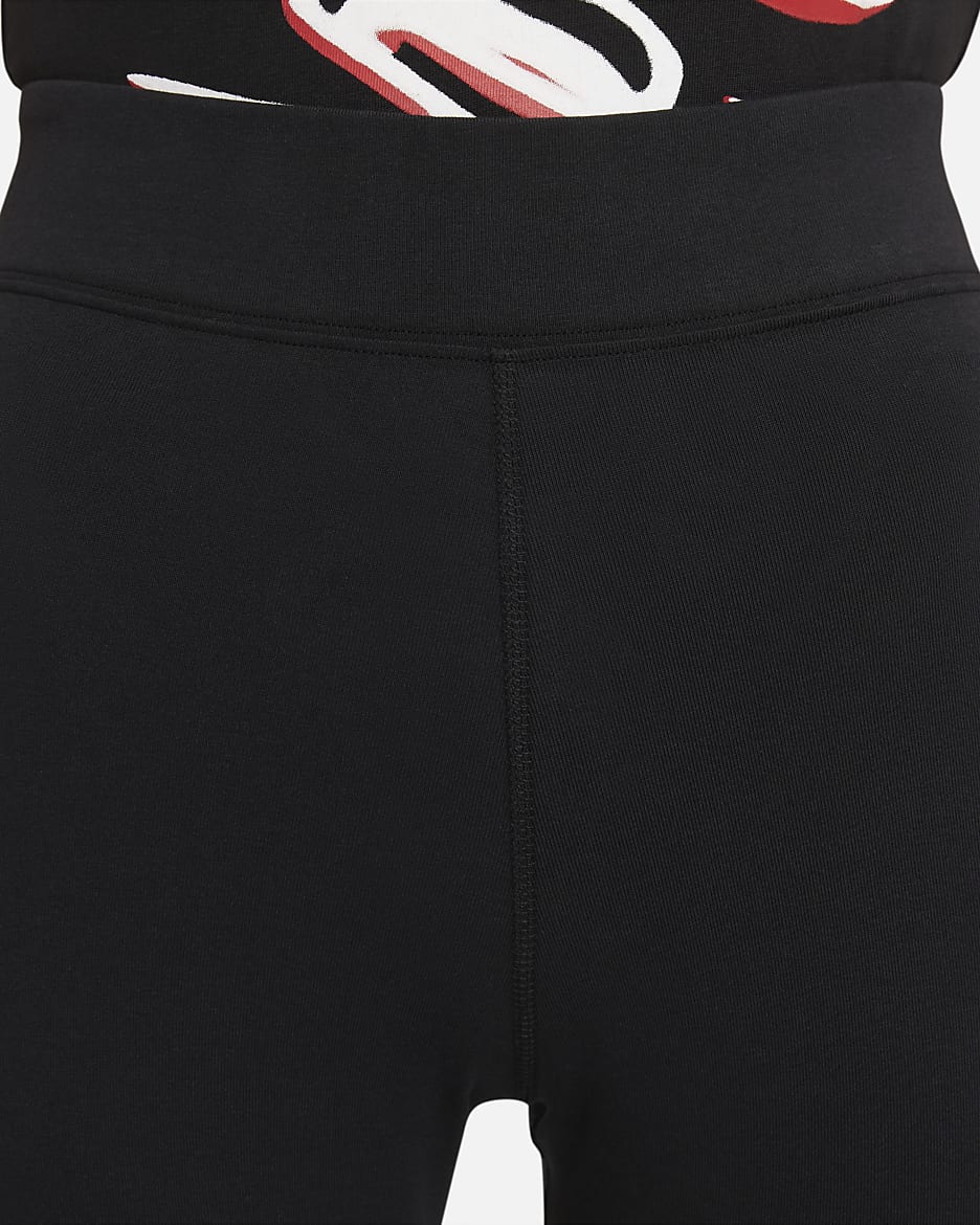 Nike Sportswear Essential Logo-Leggings mit hohem Bund für Damen - Schwarz/Weiß