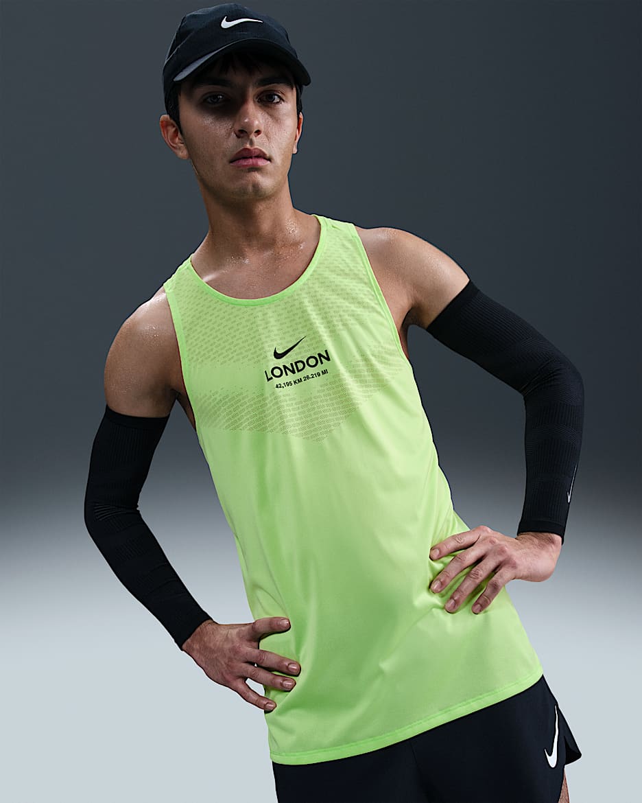 Débardeur de running Dri-FIT ADV Nike Stride pour homme - Lime Blast