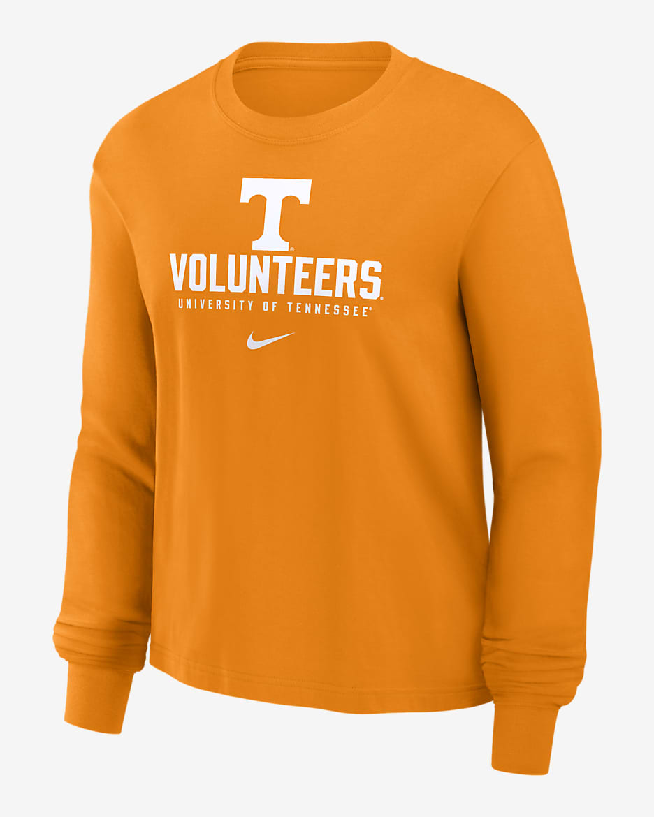 Tennessee Volunteers Primetime University Boxy Women's Nike College Long-Sleeve T-Shirt - Cream