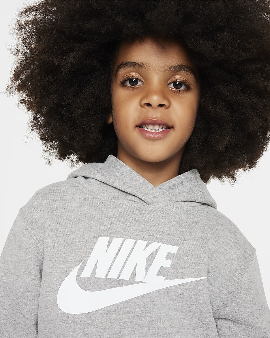 Conjunto de sudadera con gorro para niños talla chica Nike Sportswear Club Fleece - Gris oscuro jaspeado