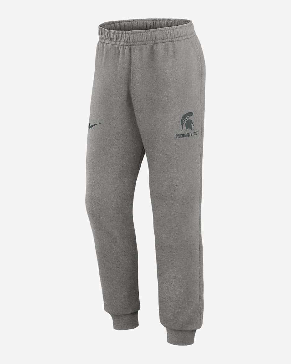 Michigan State Spartans Primetime Club Men's Nike College Joggers - Grey Heather