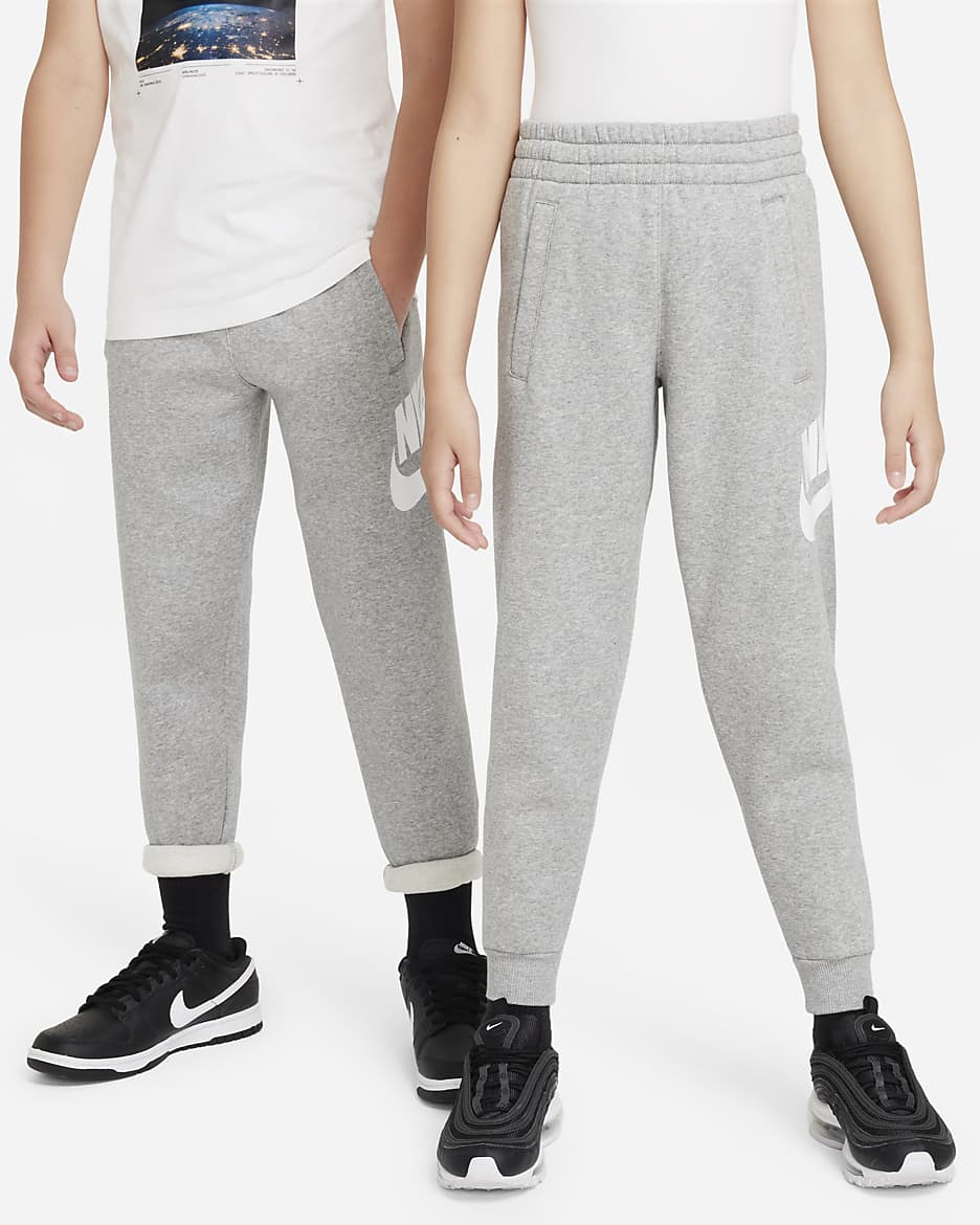 Nike Club Fleece Big Kids' Joggers - Dark Grey Heather/Base Grey/White