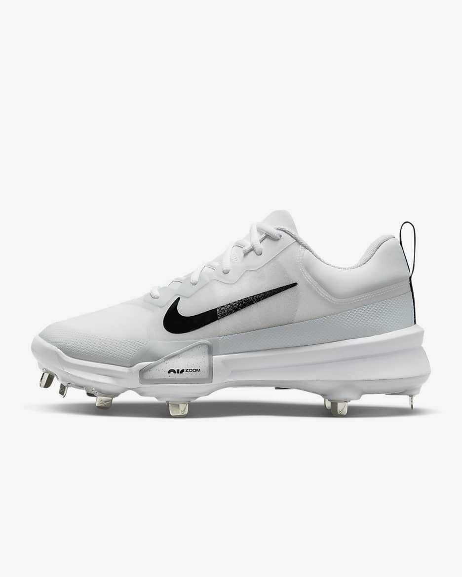 Nike Force Zoom Trout 9 Pro Baseball Cleats - White/Pure Platinum/Bright Crimson/Black