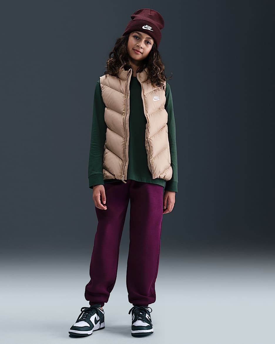 Nike Sportswear Club Fleece Older Kids' Loose Trousers - Bordeaux/Bordeaux/White