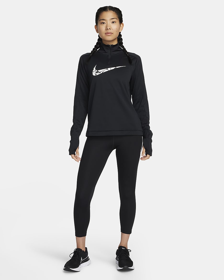 Nike Fast Women's Mid-Rise 7/8 Running Leggings with Pockets - Black/White