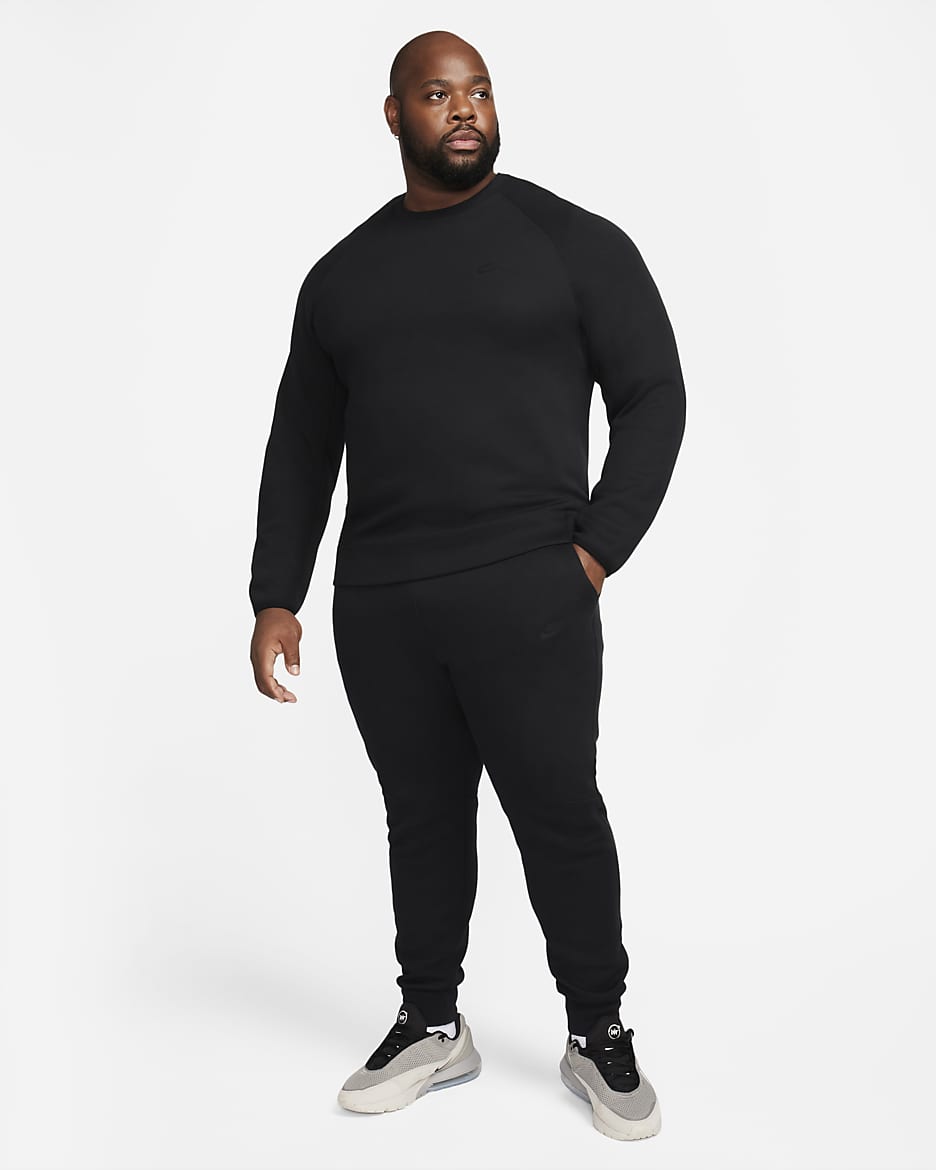 Pánská mikina s kulatým výstřihem Nike Sportswear Tech Fleece - Černá/Černá