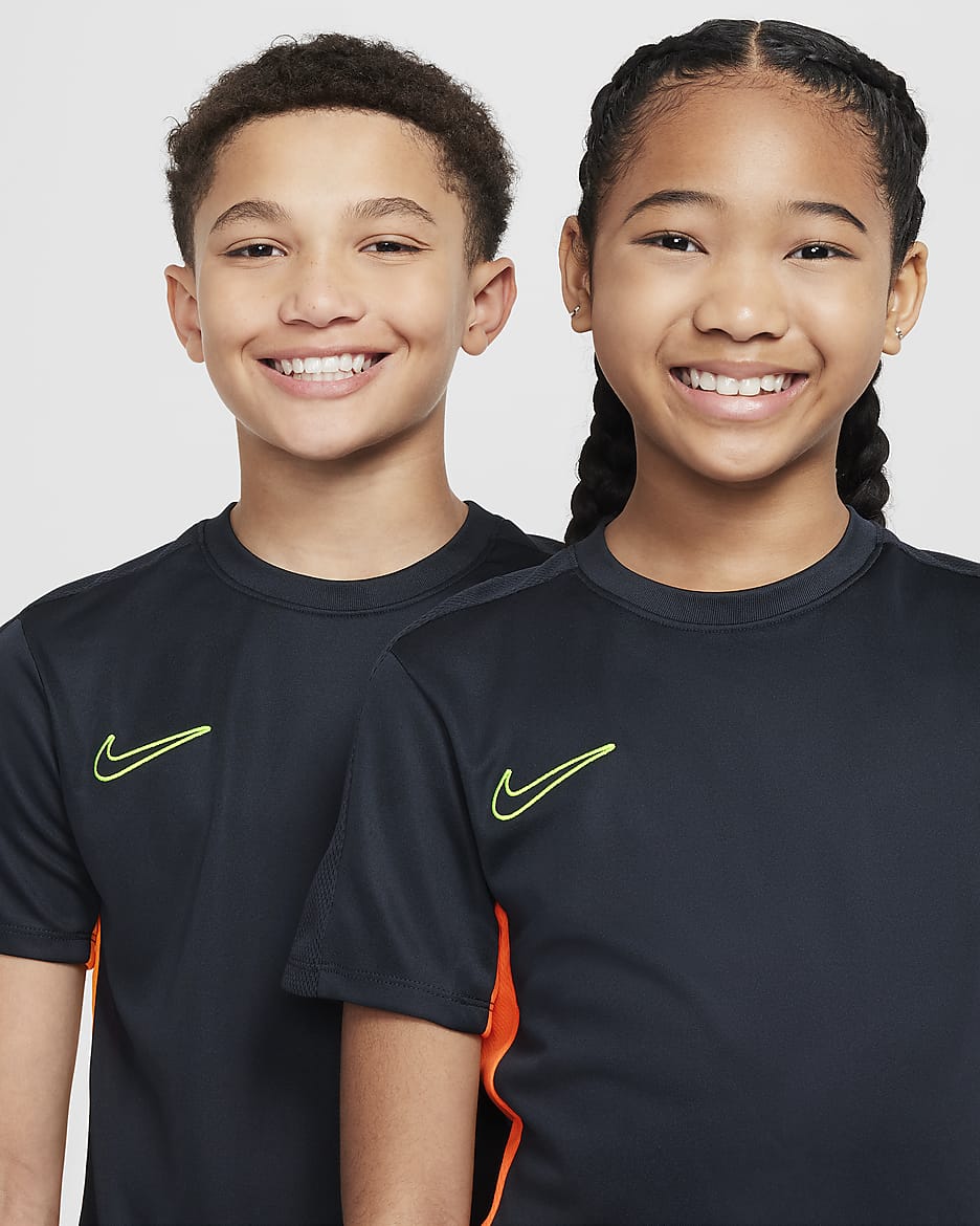 Nike Dri-FIT Academy23 Kids' Football Top - Dark Obsidian/Total Orange/Volt