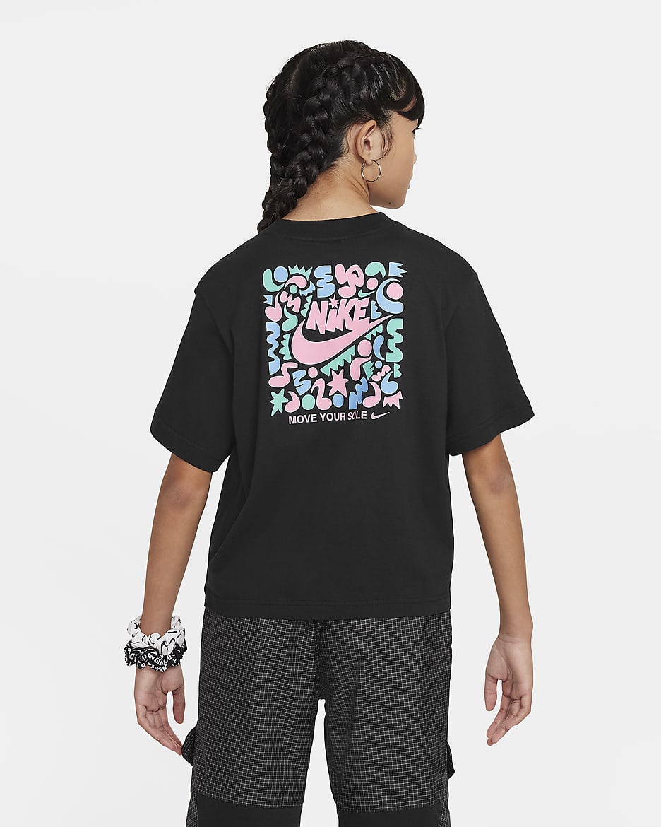 Nike Sportswear lockeres T-Shirt für ältere Kinder (Mädchen) - Schwarz