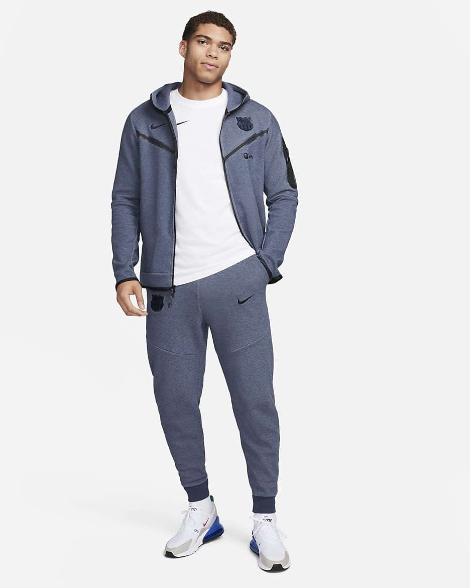 F.C. Barcelona Tech Fleece Windrunner Third Men's Nike Football Full-Zip Hoodie - Thunder Blue/Black