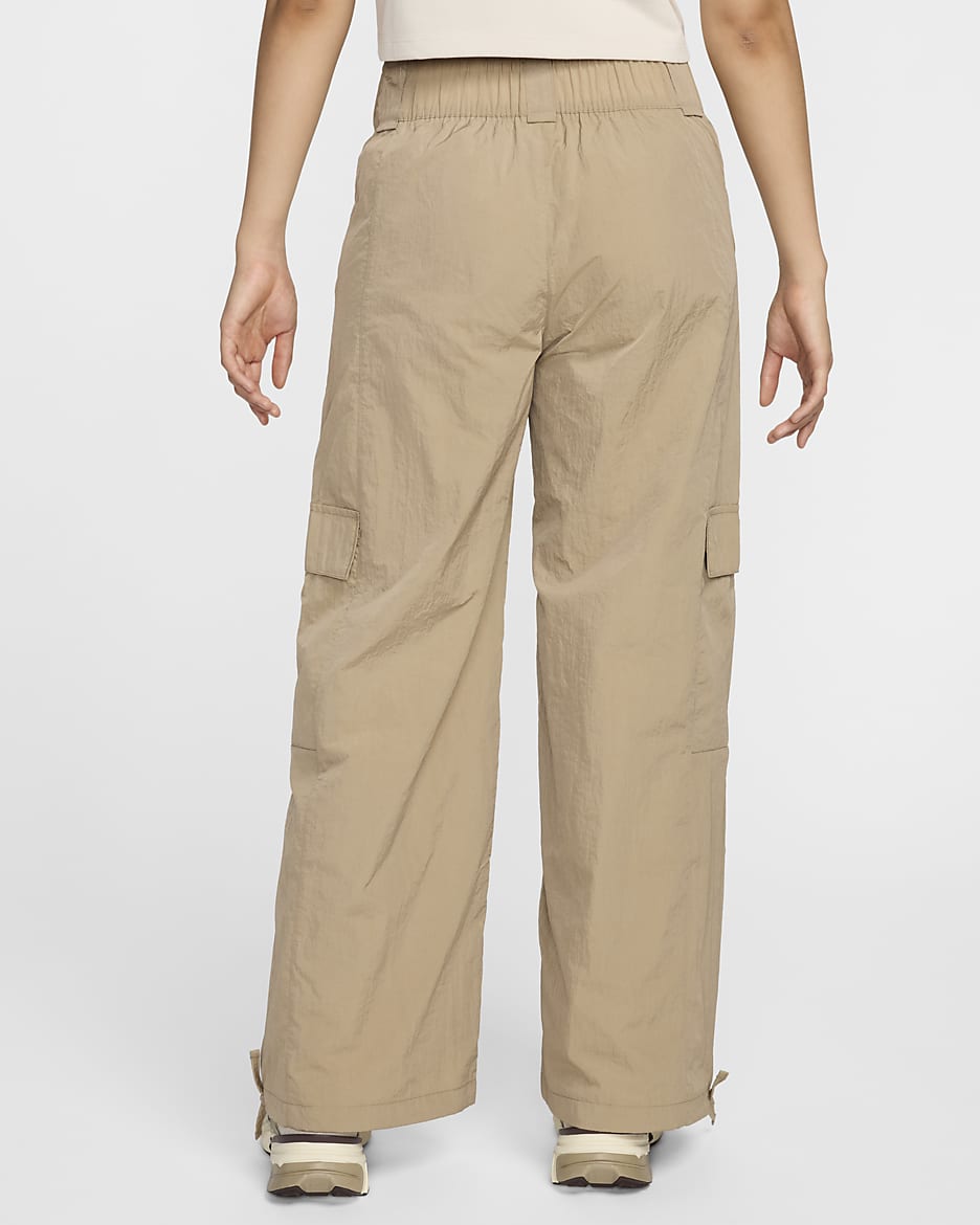 Nike Sportswear Women's High-Waisted Woven Cargo Trousers - Khaki/Black