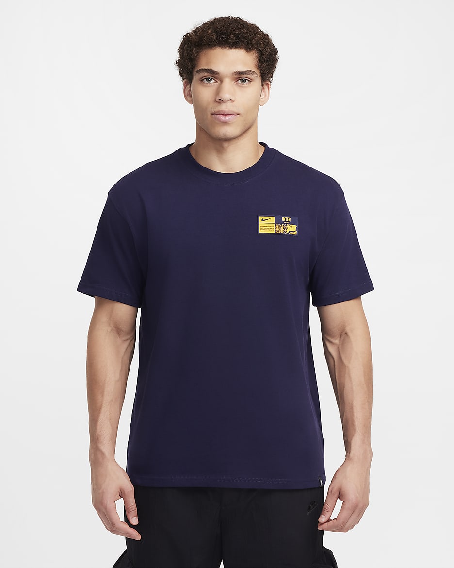 Męski T-shirt piłkarski Nike Inter Mediolan Premium - Blackened Blue
