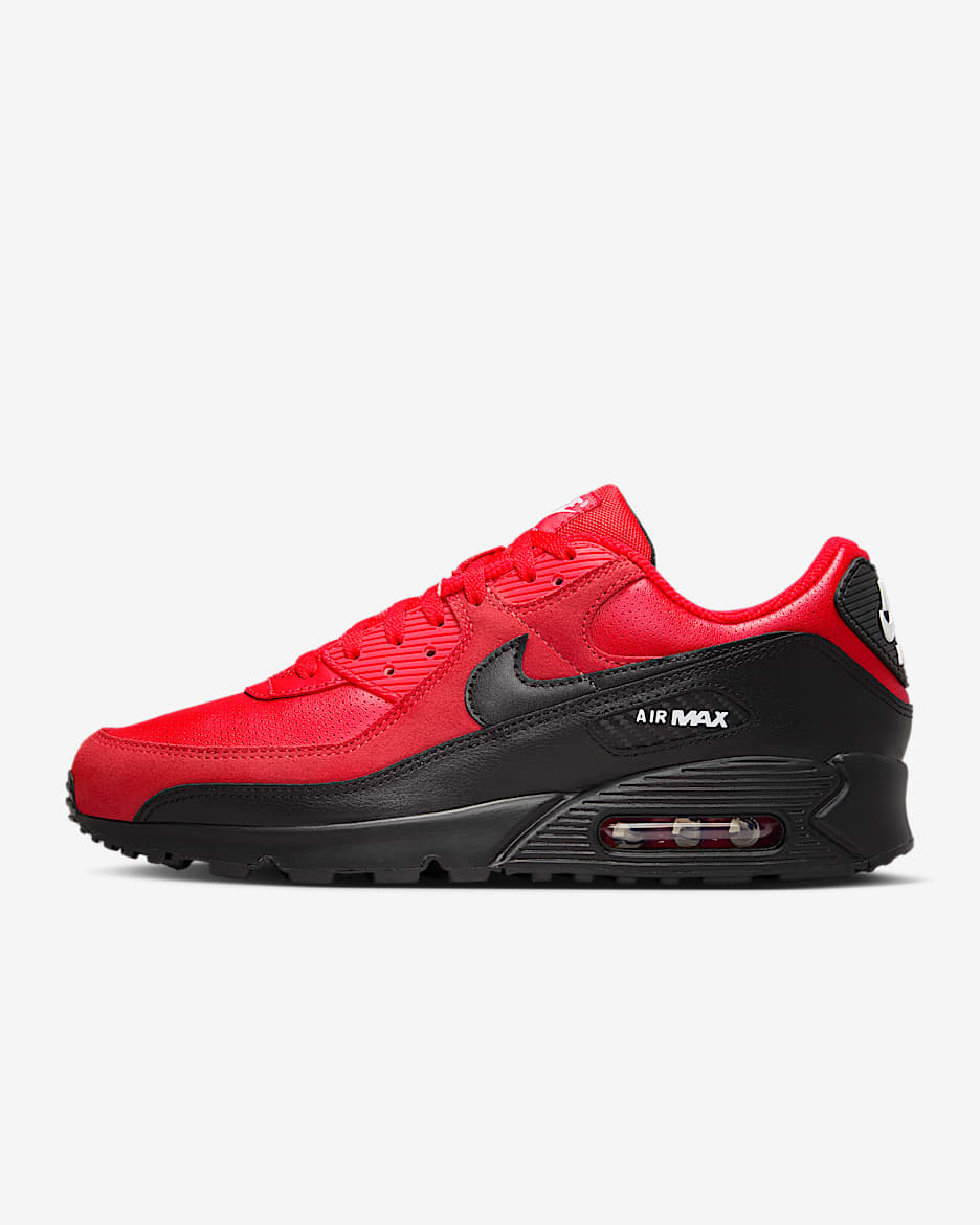 Nike Air Max 90-sko til mænd - Speed Red/hvid/Wolf Grey/sort