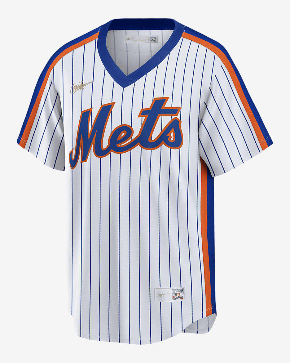 Camiseta de béisbol Cooperstown para hombre MLB New York Mets (Darryl Strawberry) - Blanco