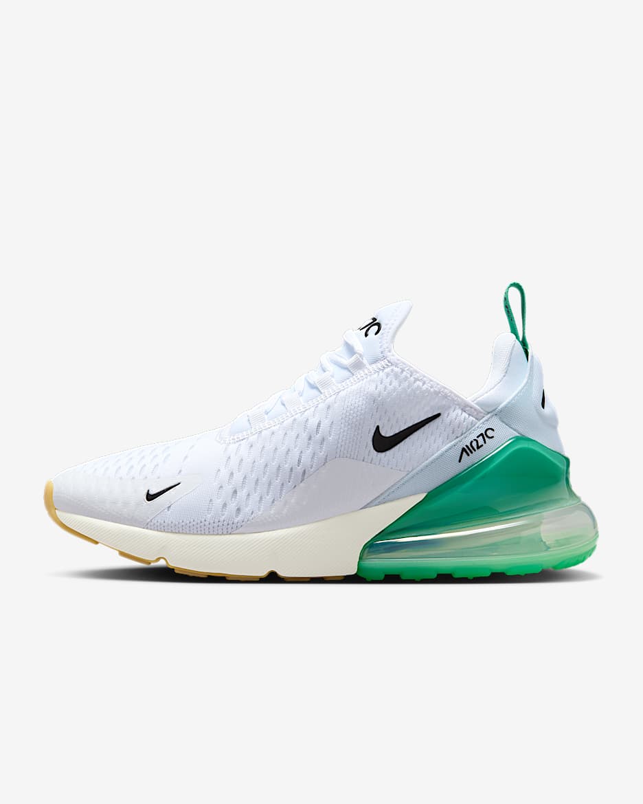 Tenis para mujer Nike Air Max 270 - Blanco/Blanco cumbre/Verde estadio/Negro
