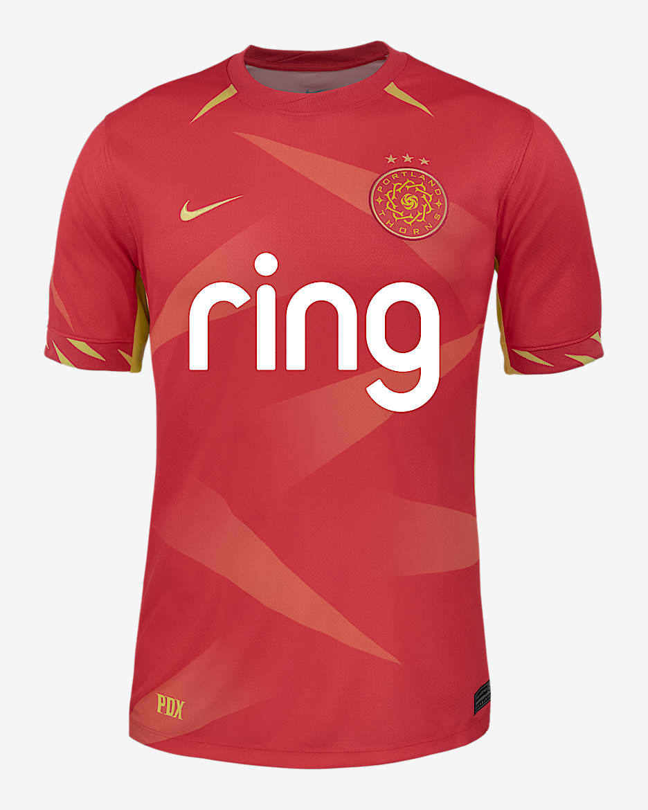 Portland Thorns FC 2025 Stadium Home Men's Nike Dri-FIT NWSL Replica Jersey - Light Fusion Red/Light Zitron