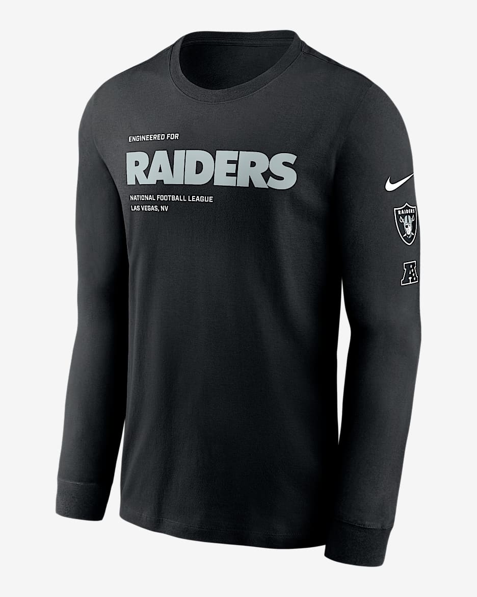 Las Vegas Raiders Play To Win Essential Men's Nike NFL Long-Sleeve T-Shirt - Black