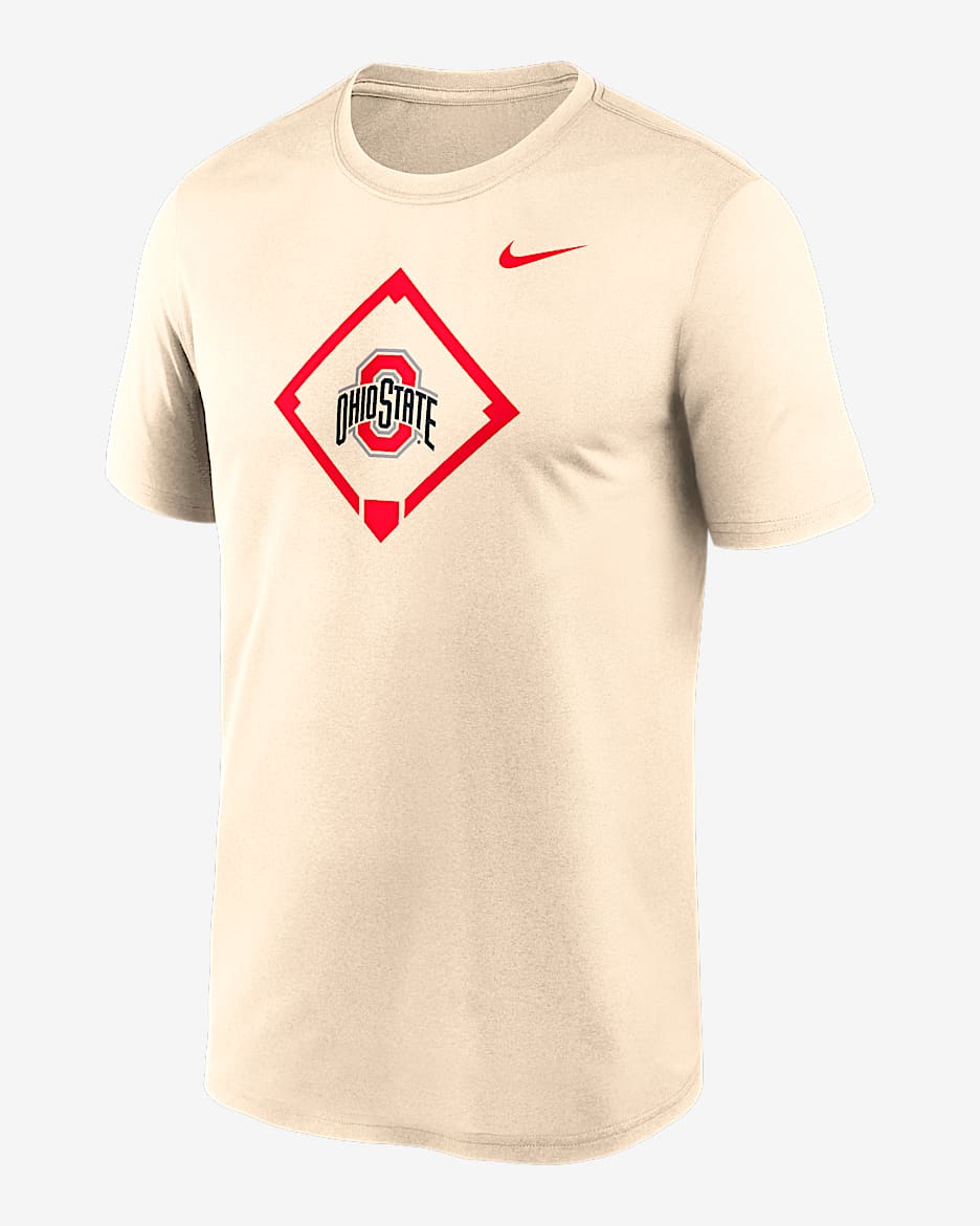 Playera universitaria Nike Dri-FIT para hombre Ohio State Buckeyes Legend Baseball Icon - Crema
