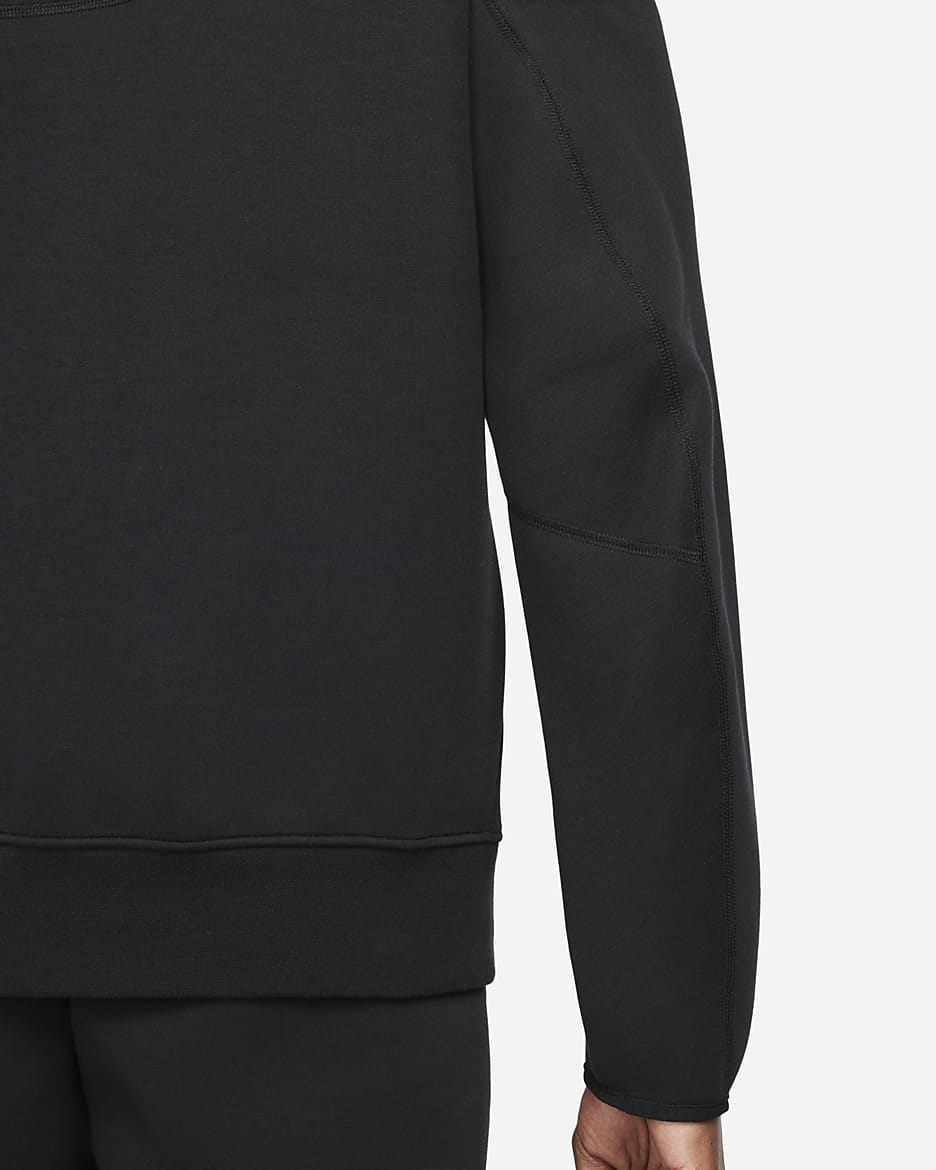 Nike Sportswear Tech Fleece Windrunner Tam Boy Fermuarlı Erkek Kapüşonlu Üst - Siyah/Siyah