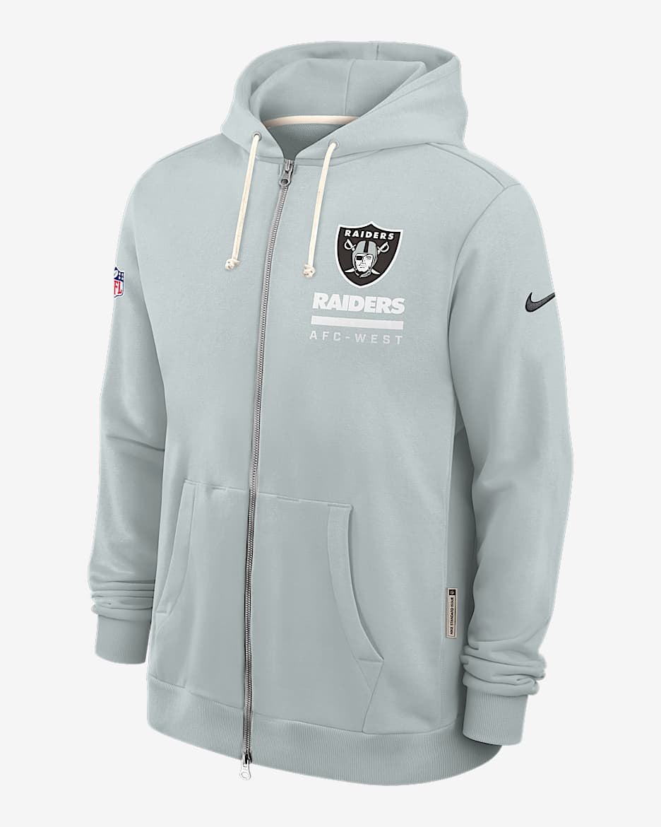 Las Vegas Raiders Utility Player Sideline Men's Nike Dri-FIT NFL Full-Zip Hoodie - Silver