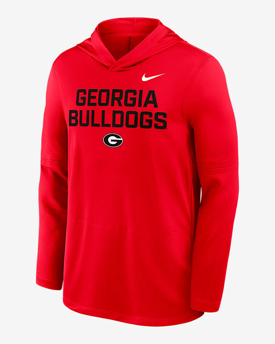 Georgia Sideline Men's Nike Dri-FIT College Long-Sleeve Hooded Top - Red