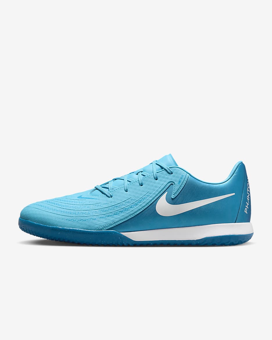 Nike Phantom GX 2 Academy IC Low-Top Soccer Shoes - Blue Fury/White