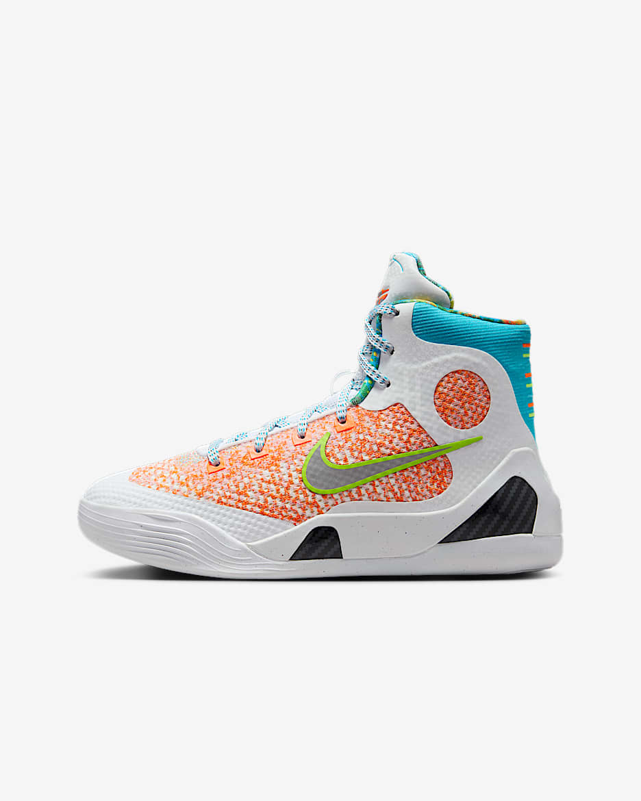 Kobe IX Elite Big Kids' Basketball Shoes - White/Black/Chlorine Blue