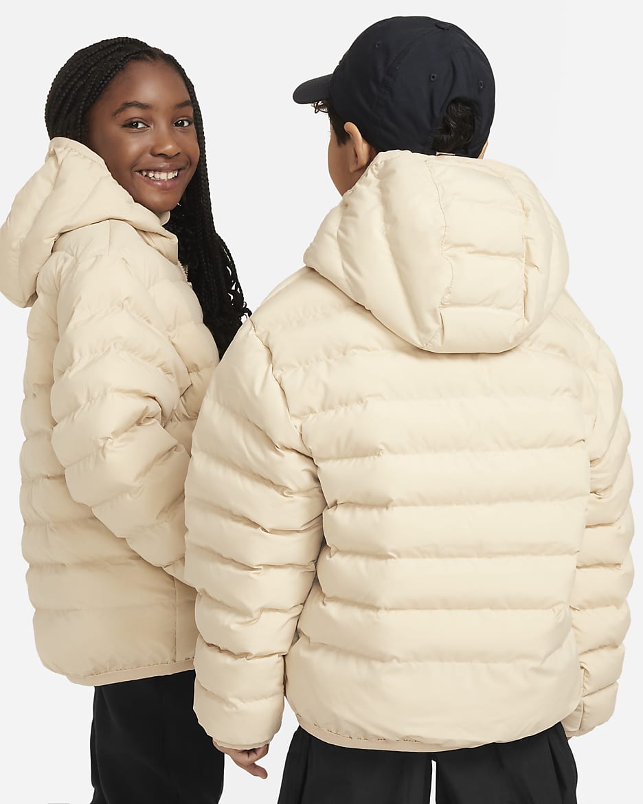 Nike Sportswear Lightweight Synthetic Fill Older Kids' Loose Hooded Jacket - Sand Drift/Sand Drift/White