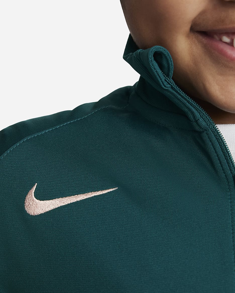 Paris Saint-Germain Strike Younger Kids' Nike Dri-FIT Football Knit Tracksuit - Geode Teal/Bordeaux/Guava Ice