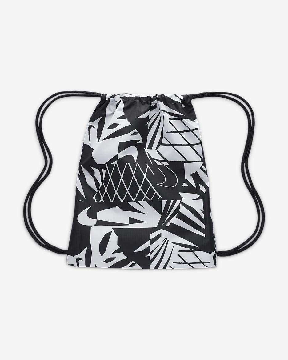 Nike Kids' Drawstring Bag (12L) - Black/White/Vivid Orange