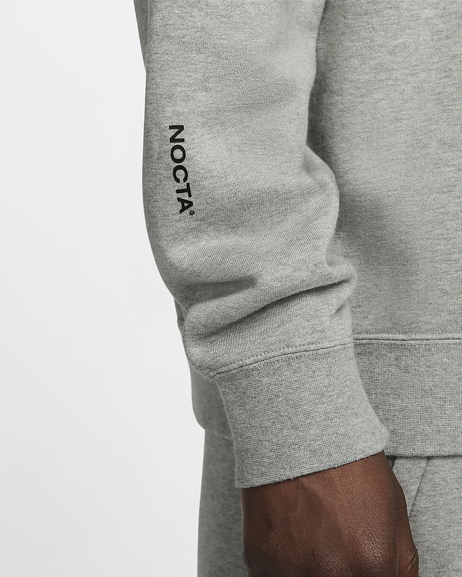 NOCTA Men's Fleece CS Crew - Dark Grey Heather/Matte Silver/Black