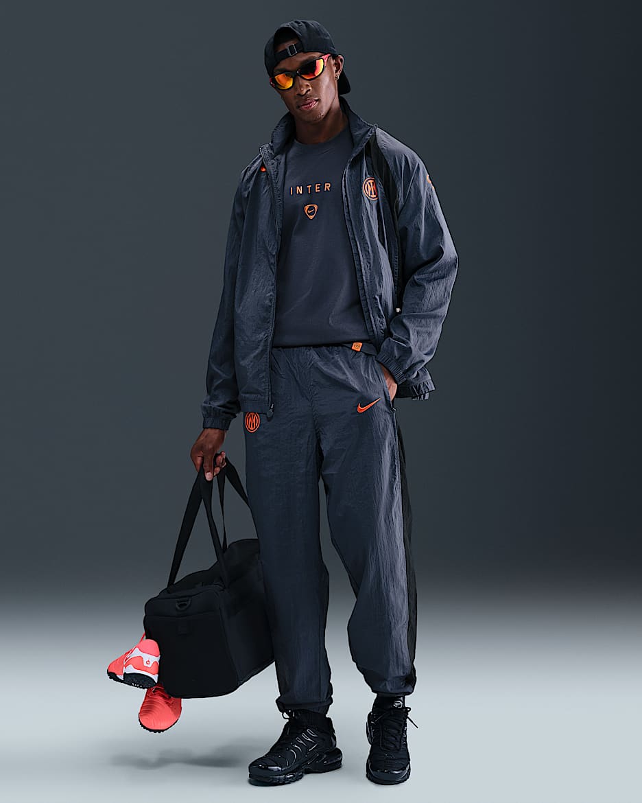 Inter Milan Third Men's Nike Total 90 Football Woven Tracksuit Bottoms - Thunder Blue/Black/Safety Orange