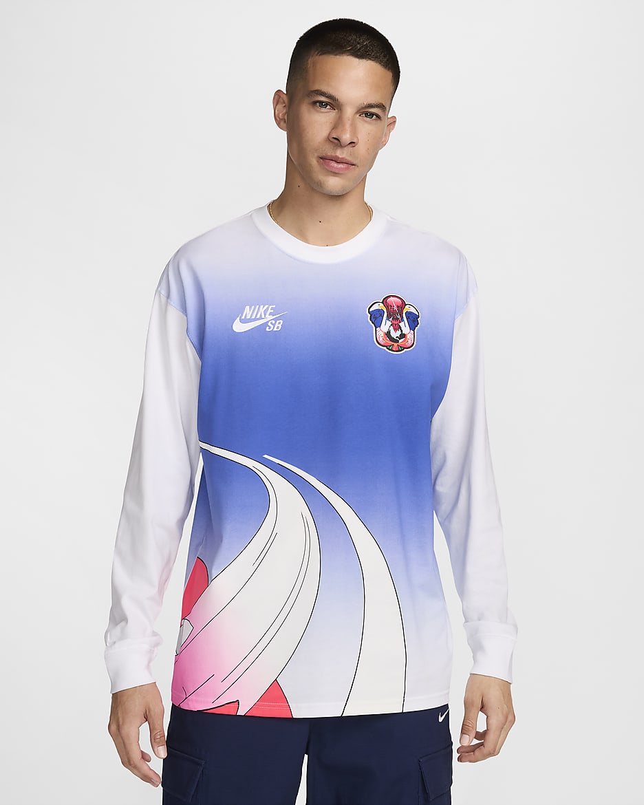 Playera de skateboarding de manga larga Nike SB - Blanco
