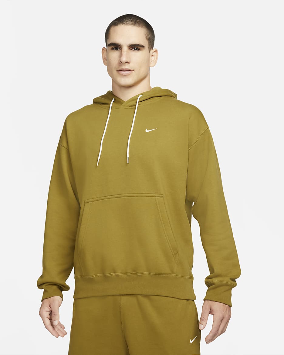 Nike Solo Swoosh Sudadera con gorro de tejido Fleece para hombre - Musgo desierto/Blanco