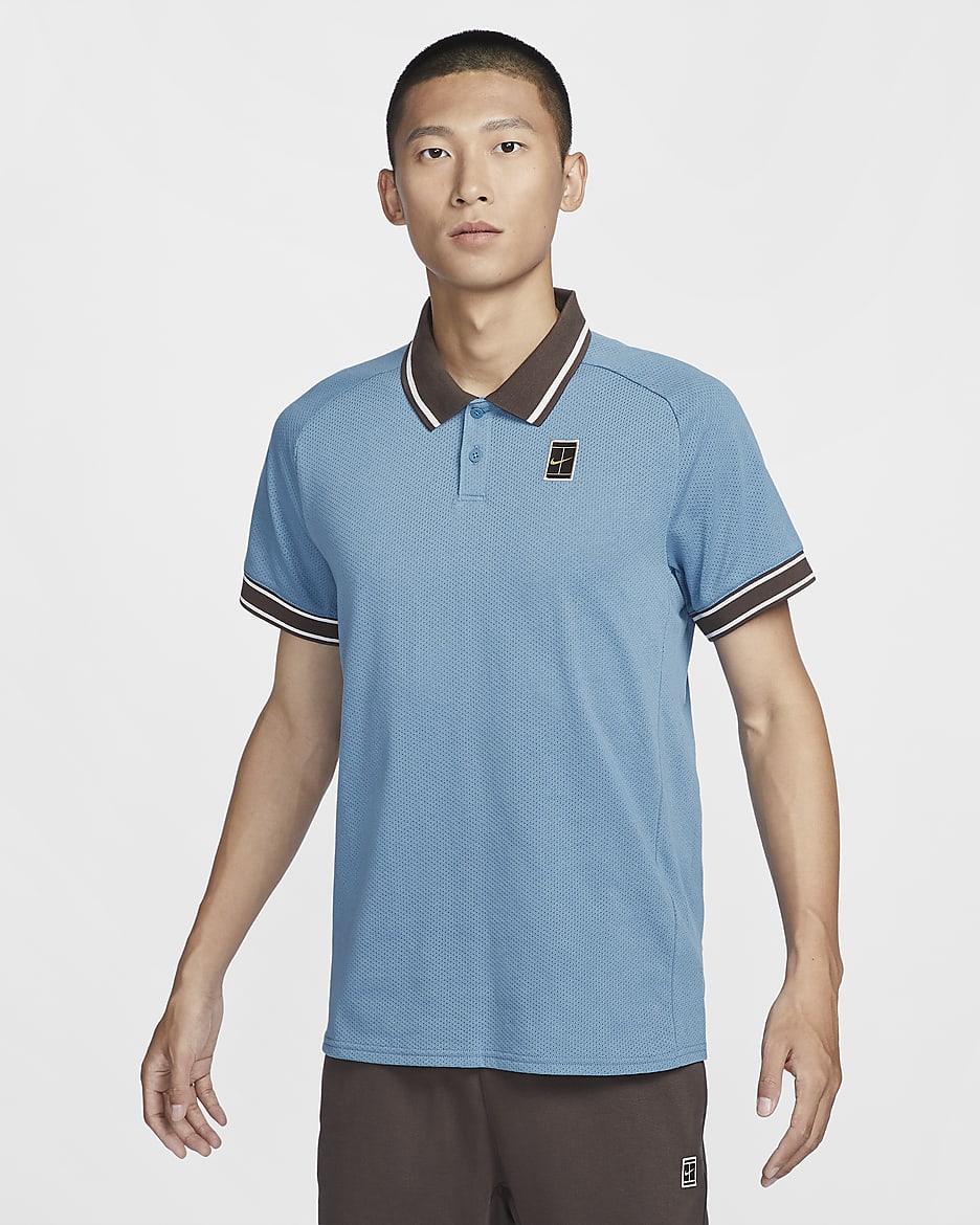 NikeCourt Heritage Men's Tennis Polo - Aegean Storm