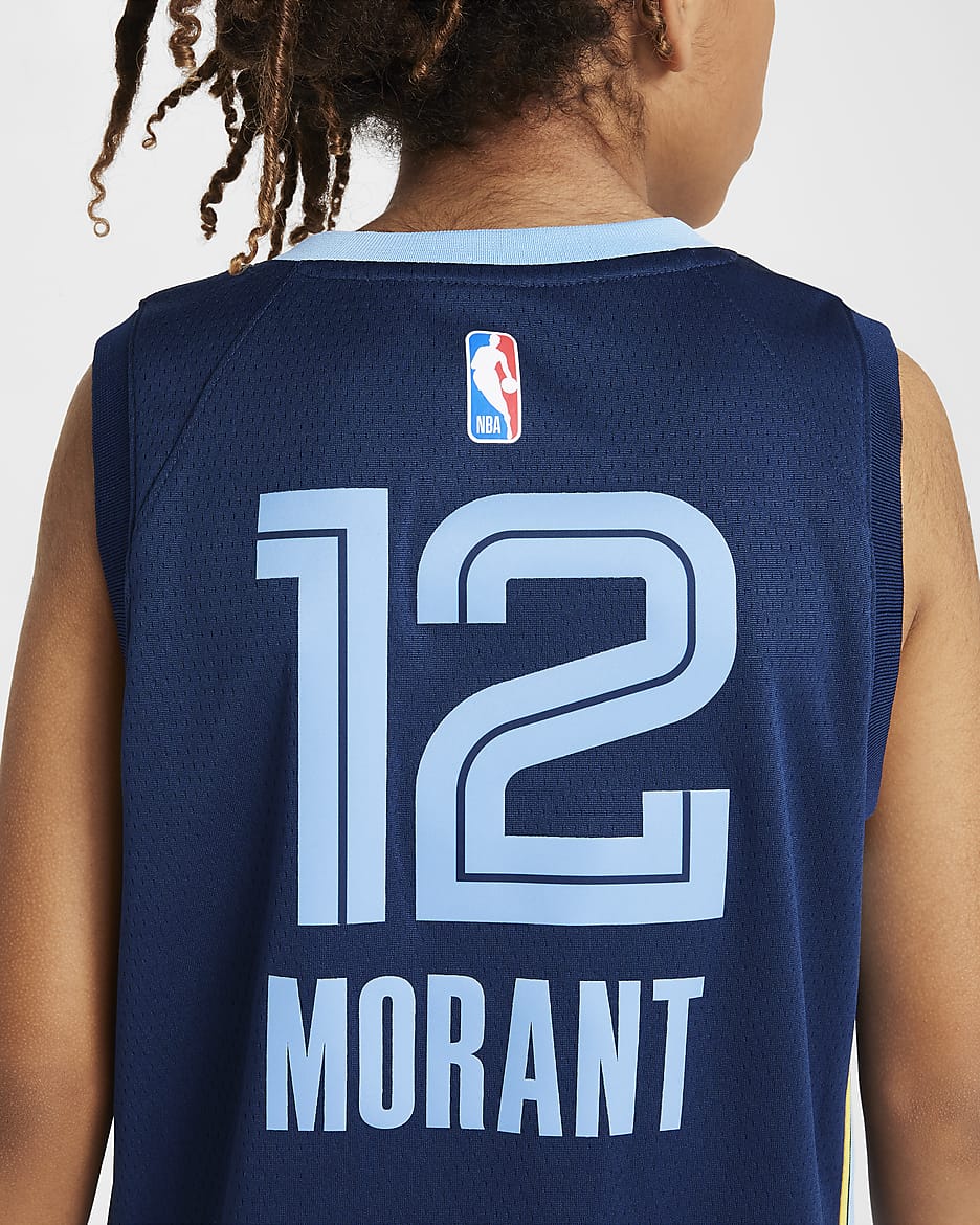 Ja Morant Memphis Grizzlies 2022/23 Icon Edition Dri-FIT NBA Swingman Trikot (ältere Kinder) - College Navy