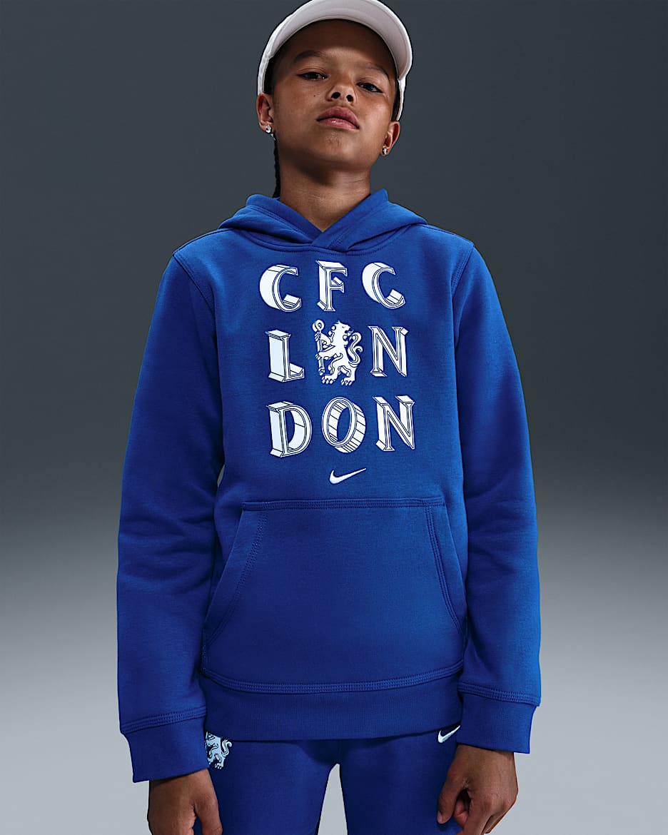Doudoune Officielle Chelsea FC Pour Garçon - Capuche - Logo Brodé - Passepoil Réfléchissant