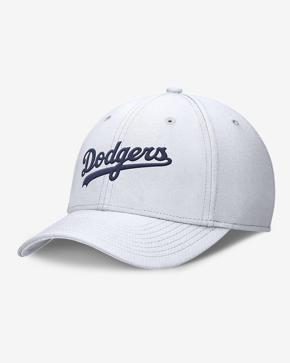 Gorra Nike Dri-FIT de la MLB para hombre Los Angeles Dodgers Evergreen Swoosh - Blanco